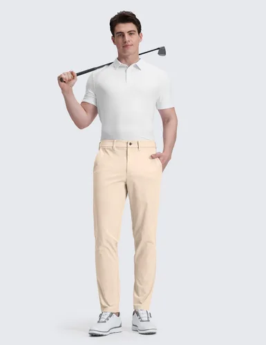 Vista 3 de CRZ YOGA - Pantalones de golf para hombre, de 28, 30, 32, 34 y 36 pulgadas, secado rápido, ligeros, casuales y para el trabajo, para usar todo