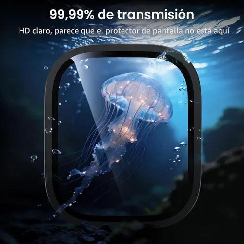 Vista 6 de Uyiton - Protector de pantalla para Apple Watch Ultra 4/3/2/1, vidrio para iWatch de 1.929 in Transparente (borde negro)