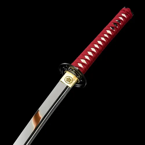 Vista 5 de Espada Katana Samurai de espiga completa, acero de alto carbono 1060, pulido de espejo, práctica, afilada de afeitar, espada japonesa de 41 pulgadas