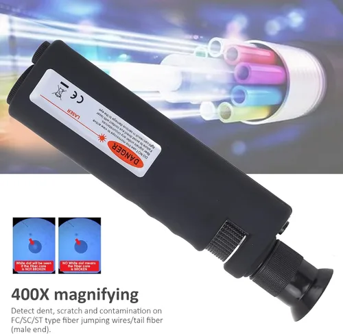 Vista 2 de Microscopio de fibra óptica, microscopio portátil monocular 400X de alta precisión, cable de fibra óptica, lupa de inspección, detector