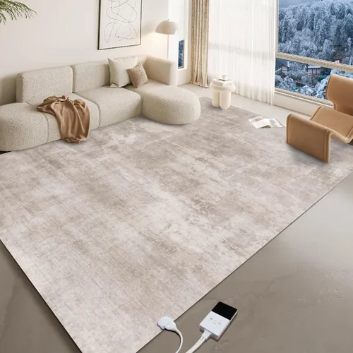 Vista 11 de Alfombra Eléctrica Calefactora de 35 x 55 pulgadas, Alfombra de Calefacción de Felpa Suave, Tapete Calefactor para Piso con Temporizador