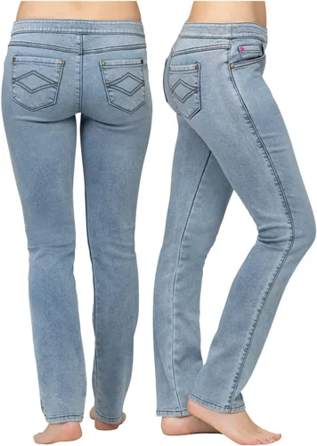 Vista 2 de Jeans PajamaJeans con corte ancho y tejido elástico, para mujer