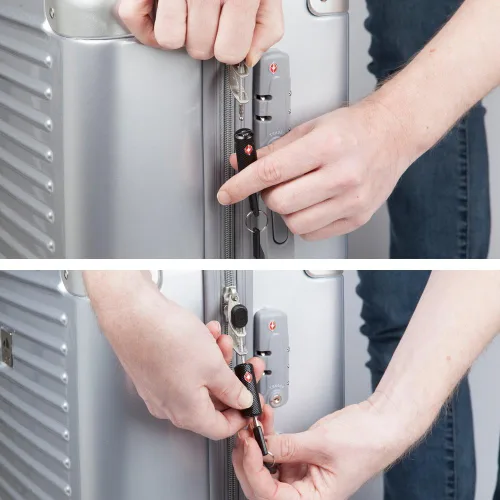 Vista 6 de Cerraduras de equipaje aprobadas por la TSA con llaves para viajes Candado de llave flexible ultra seguro y material de aleación de zinc de metal