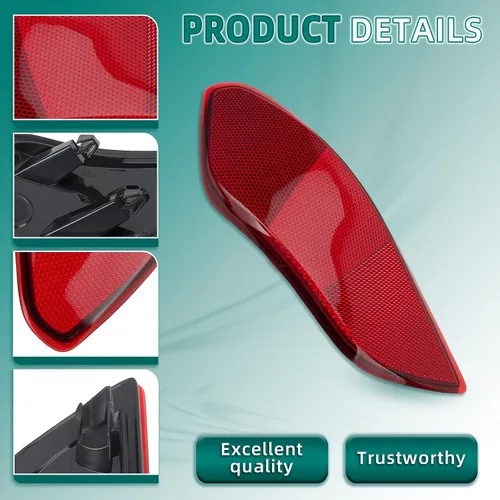 Vista 4 de AUTOKAY Reflector De Moldura De Parachoques Trasero Derecho Se Ajuste Para Porsche Cayenne 2011-2014# 95863110600 - Rojo