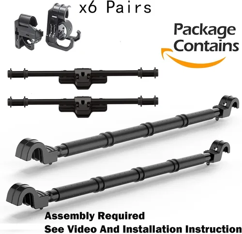 Vista 6 de LITTLEMOLE Soporte para Caña de Pescar para Vehículos, Capacidad para 6 Cañas, Resistente Ajustable de 34-57 Pulgadas, Portacañas de Techo