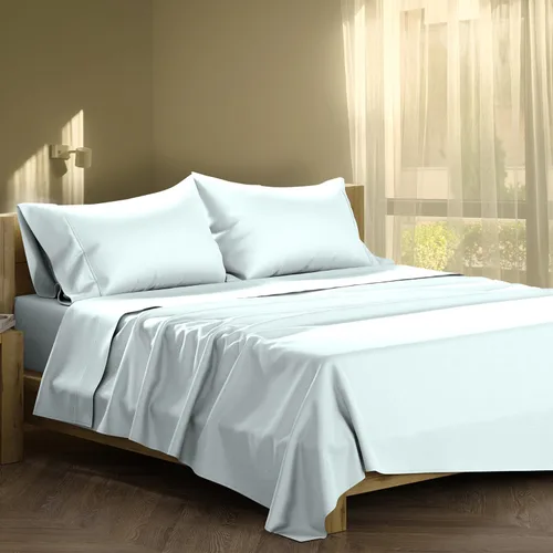 Vista 22 de XOOX Linen Juego de Sábanas de Algodón 100% Twin - Sábanas de Algodón de 500 Thread Count Tamaño Twin, Extra Suaves, Tejido Satén, Sábanas