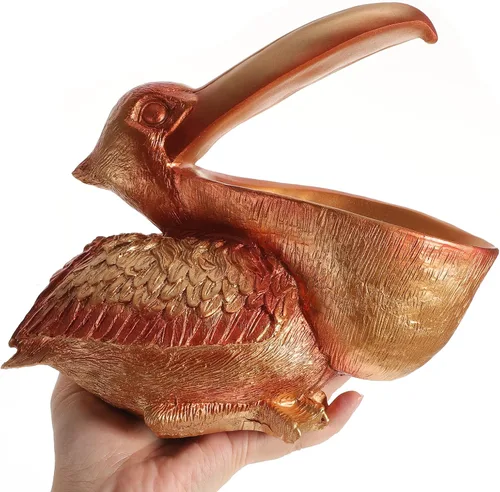 Vista 6 de Beaupretty Llavero plato bandeja de joyería decorativa Pelican Big Mouth Key Tray Organizador Dresser Decoración Entryway Baratija Plato