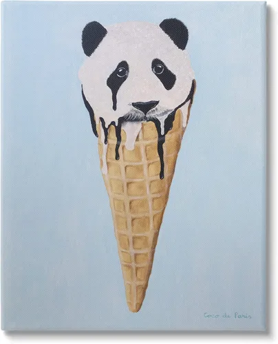 Vista 11 de Stupell Industries Adorable oso panda helado helado waffle, diseño de Coco de Paris