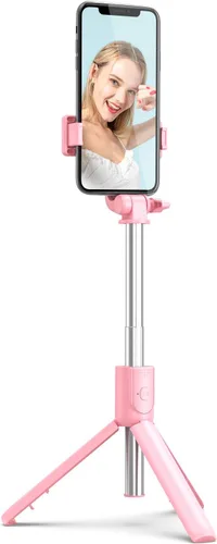 Vista 2 de Tianle Palo selfie, trípode para selfie stick 4 en 1, extensible y portátil, soporte de trípode estable con control remoto inalámbrico desmontable