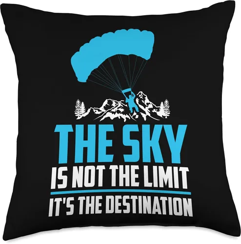 Vista 4 de Paragliding Gifts & Accessories Pilot-Mountain Peaks - Almohada de parapente de paracaídas, 16.0 x 16.0 in, multicolor