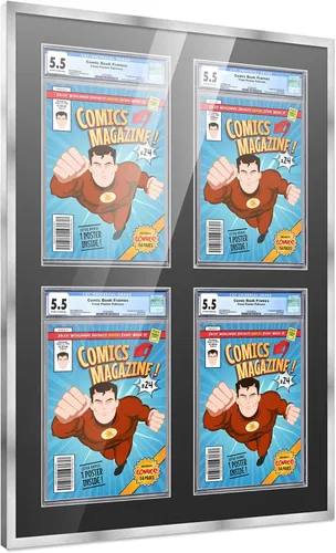 Vista 6 de Poster Palooza Marco de cómics con paspartú para 1 cómic de grado CGC, CBCS o PGX, marco de cómic de bronce para cómic de 8.125 x 13 pulgadas