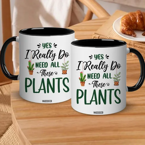 Vista 2 de WHIDOBE Regalo para jardineros – Taza de plantas para amantes de las plantas – Regalos de jardinería para mujeres y hombres – Yes I Really Do Need