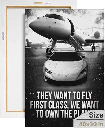 Vista 22 de Arte de pared motivacional para la oficina, lienzo de arte de súper auto, decoración automotriz inspiradora para los amantes de Porsche Sportscar