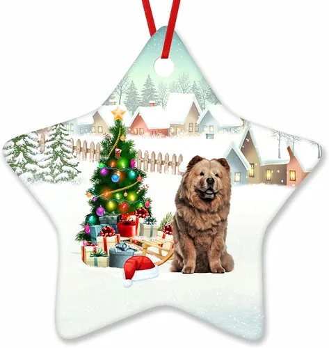 Vista 31 de Prezzy Airedale Terrier - Adorno para decoración de árbol de Navidad, regalos lindos para amantes de los perros, para familiares y amigos, nuevo