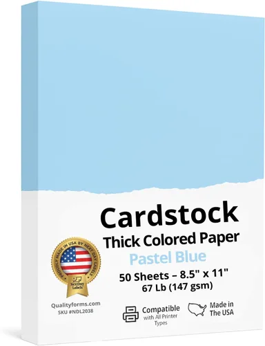 Vista 6 de NextDayLabels Papel de cartulina de color, 50 hojas, "8-1/2" x 11"", color crema, 67 libras (147 gsm), papel de color grueso para manualidades