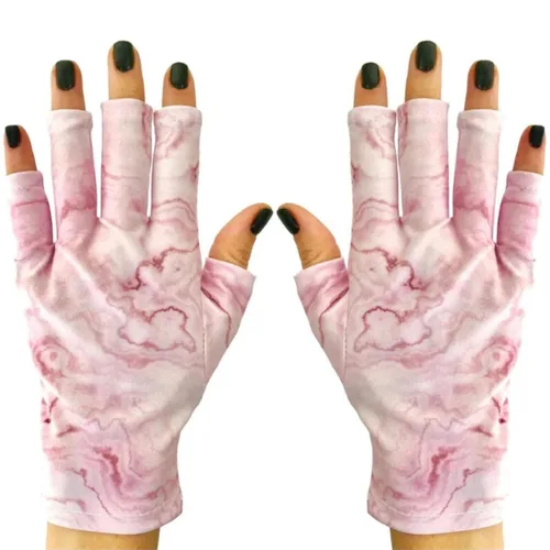 Vista 17 de ManiGlovz - Guantes de uñas originales con protección UPF 50+ UV Manicura de gel y guantes anti UV sin dedos para mujeres Se pueden utilizar