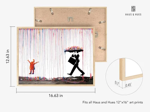 Vista 2 de HAUS AND HUES Banksy - Póster de Banksy con diseño de graffiti de lluvia colorida para decoración de pared de Banksy póster de Banksy pintura