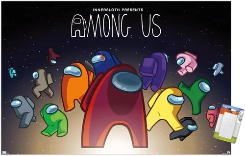 Vista 12 de Among Us - Póster de pared espacial, 22.4 pulgadas de largo x 14.7 pulgadas de ancho, versión enmarcada de madera de granero Versión enmarcada