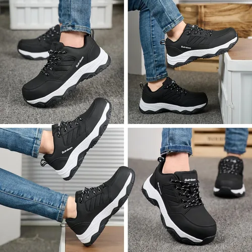 Vista 2 de Zapatos anchos con punta de acero para mujer, impermeables, antideslizantes, zapatos de seguridad, ligeros, antideslizantes, construcción