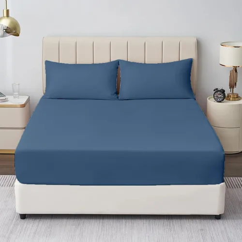 Vista 35 de Crown Collection Premium Quality 600-Thread-Count 100% Egyptian Cotton 8 Piece Fitted Sheets 12" Deep Pocket with 16 Pcs Pillowshams (20"X30"), Twin
