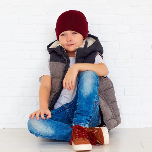 Vista 7 de Cooraby Paquete de 6 gorros de invierno para niños de punto acrílico elásticos para niños y niñas