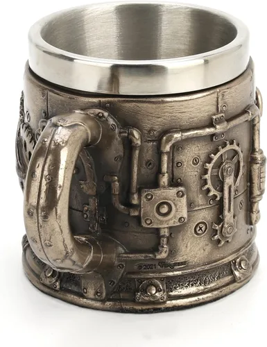 Vista 5 de Veronese Design Vaso de chupito Steampunk Gear de 2 oz con inserto de acero inoxidable extraíble
