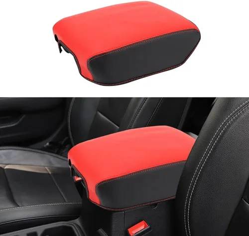 Vista 42 de Funda para el reposabrazos de la consola central, de piel, antiarañazos, de protección, accesorios de decoración interior, para Tesla Model 3 Negro