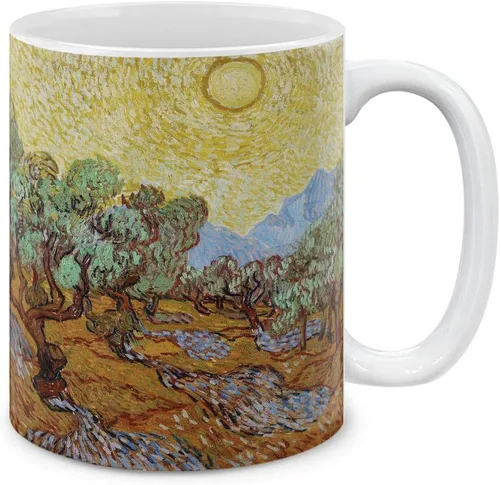 Vista 18 de MUGBREW Classic Art - Taza de café de cerámica de almendra Vincent Van Gogh, 11 onzas