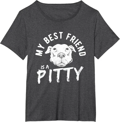 Vista 28 de My Best Friend Is A Pitty Pitties Pitbull - Camiseta Negro