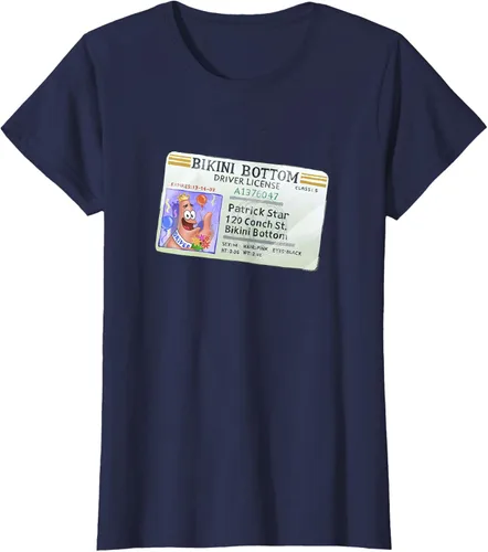 Vista 36 de SpongeBob SquarePants Camiseta con logotipo de Patrick Star Driver License King, Negro