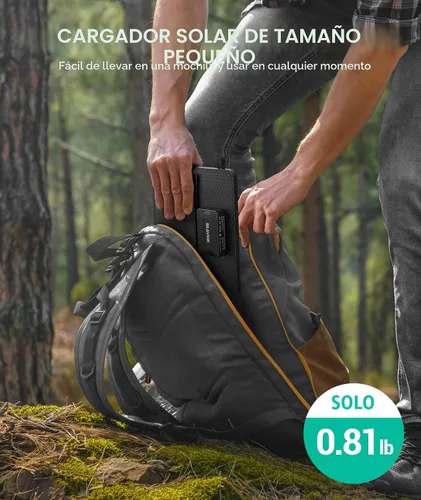 Vista 6 de BLAVOR Cargador solar portátil de 10 W (5 V/2 A máximo), pequeño panel solar plegable con salidas USB-C USB-A compatibles con tableta de teléfono