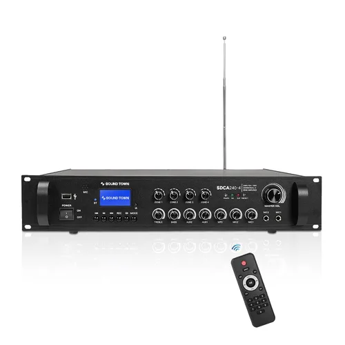 Vista 6 de Sound Town Amplificador de potencia comercial compacto de 3 zonas 70V/100V