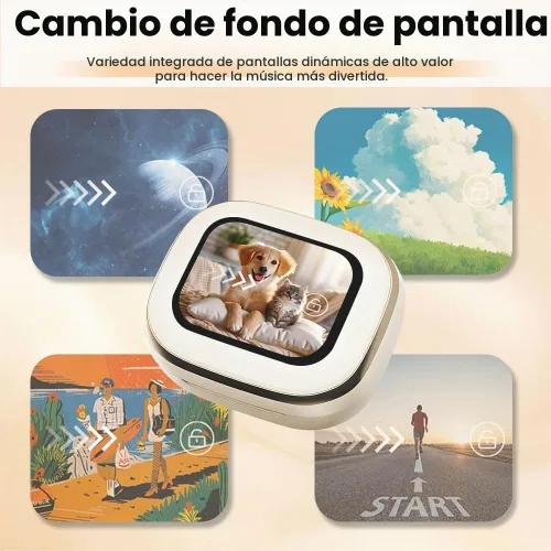 Vista 6 de Auriculares inalámbricos, auriculares Bluetooth 5.4 intrauditivos con estuche con pantalla táctil inteligente, auriculares ANC con cancelación