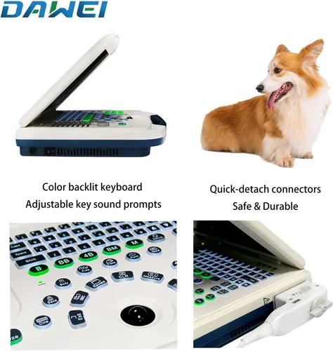 Vista 4 de DAWEI Mu10 - Escáner veterinario de ultrasonido con sonda impermeable B, BB, BM, 4B para veterinario, escáner de ultrasonido, animales, examen