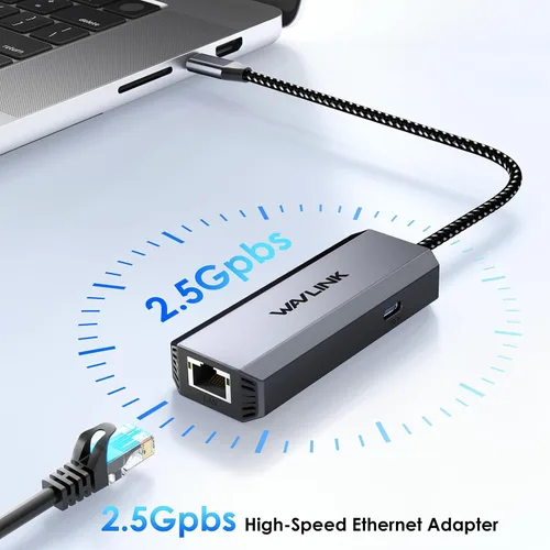 Vista 11 de WAVLINK Adaptador USB C a Ethernet de 2,5 Gbps, adaptador USB a Ethernet de Adaptador Ethernet 2.5G PD