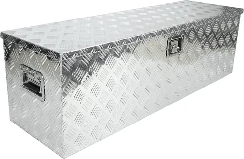 Vista 21 de Caja de herramientas de aluminio negro resistente de 16 x 7.5 x 10 pulgadas con cerraduras y llave de cierre con mango en T, caja de herramientas