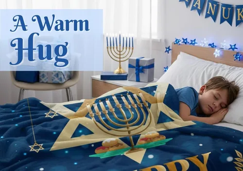 Vista 4 de InnoBeta Regalos de Hanukkah, manta de Hannukah para mujeres y hombres, regalos para vacaciones judías de Janucá para amigos, compañeros de trabajo