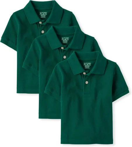 Vista 19 de The Children's Place - Camisa polo de manga corta para bebés y niños pequeños Negro/Blanco 2