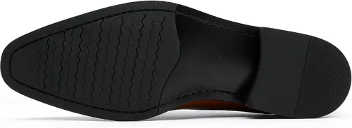 Vista 2 de DESAI Zapatos de vestir para hombre con cuero genuino en zapatos clásicos formales de cuero Oxford para hombres