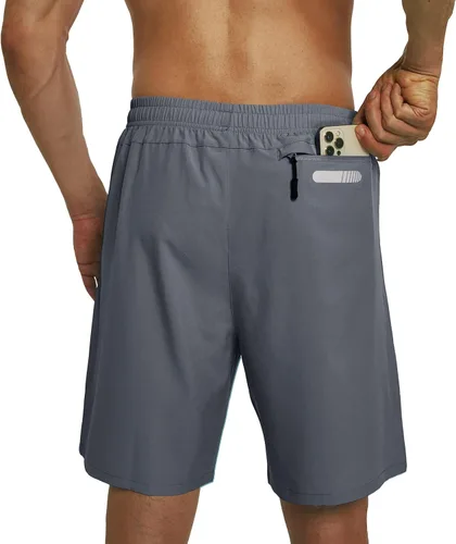 Vista 2 de Jimilaka Pantalones cortos deportivos de 7 pulgadas para hombre de secado rápido para entrenamiento gimnasio ligeros para senderismo baloncesto