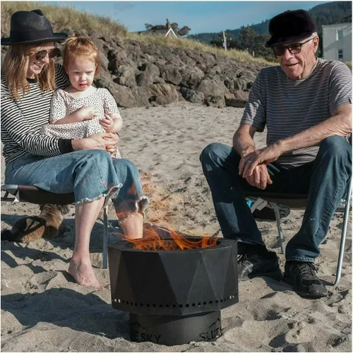 Vista 7 de Blue Sky Outdoor Living Ridge Fogata Portátil, Fogata Portátil Sin Humo con Bolsa de Transporte, Negro