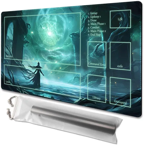 Vista 53 de Tapete de juego MTG tamaño 24x14 pulgadas, bolsas de almacenamiento gratuitas, respaldo antideslizante, impresión, ideal para entusiastas