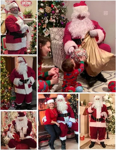 Vista 5 de ZIW Santa Claus Costume for Men 10pcs Deluxe Adults Santa Suit Christmas Xmas Santa Outfit