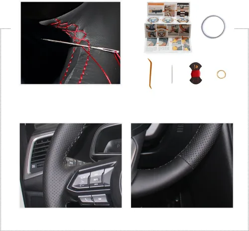 Vista 3 de MEWANT Funda de cuero de microfibra negra personalizada para Mazda 3 2017-2018 / Mazda 6 2017-2018 CX-3 2018-2019 CX-5 2017-2019 CX-9 2016-2019