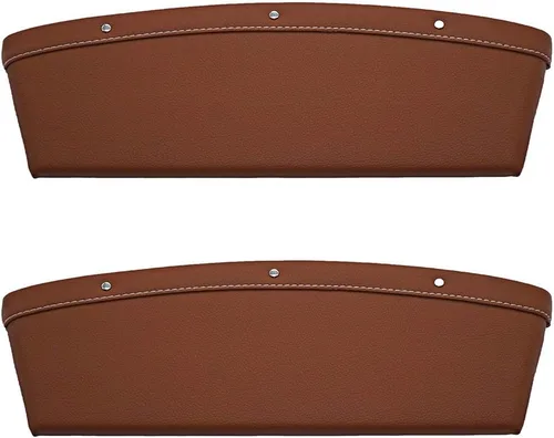 Vista 3 de TRUE LINE Automotive TrueLine - Organizador de 2 piezas para asiento de automóvil, organizador de soporte para teléfono (beige)