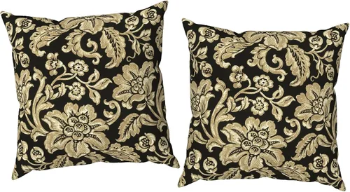 Vista 67 de Juego de 2 fundas cuadradas de 16 x 16 pulgadas para cojín de exteriores, fundas decorativas modernas para cojín de respaldo para muebles de patio