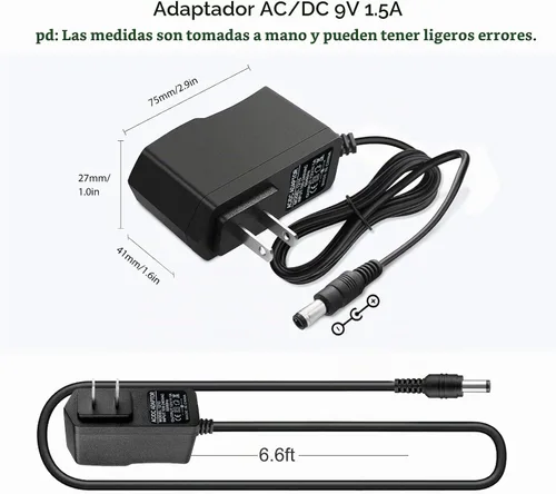 Vista 6 de Adaptador de corriente de cargador Casio de 9V AC/DC compatible con Casio Piano AD-5 AD-5MU, teclado Casio WK-200 WK-210 CT-360 CTK-496 CTK-500