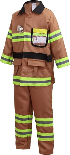 Vista 2 de yolsun disfraz de bombero para niños y niñas 7piezas