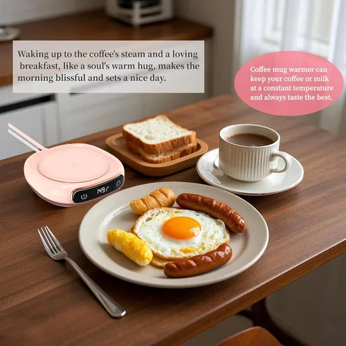 Vista 2 de Calentador de tazas de café para escritorio, calentador de tazas multiusos para todas las botellas y tazas; calentador de tazas de calentamiento