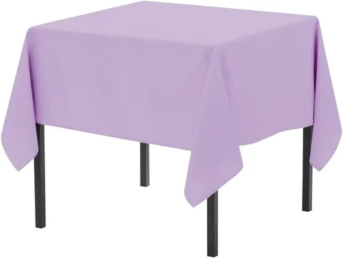 Vista 82 de Pomp - Mantel premium de poliéster con estampado abstracto de 52 x 52 pulgadas cuadradas Tela de fácil cuidado, resistente a arrugas y manchas